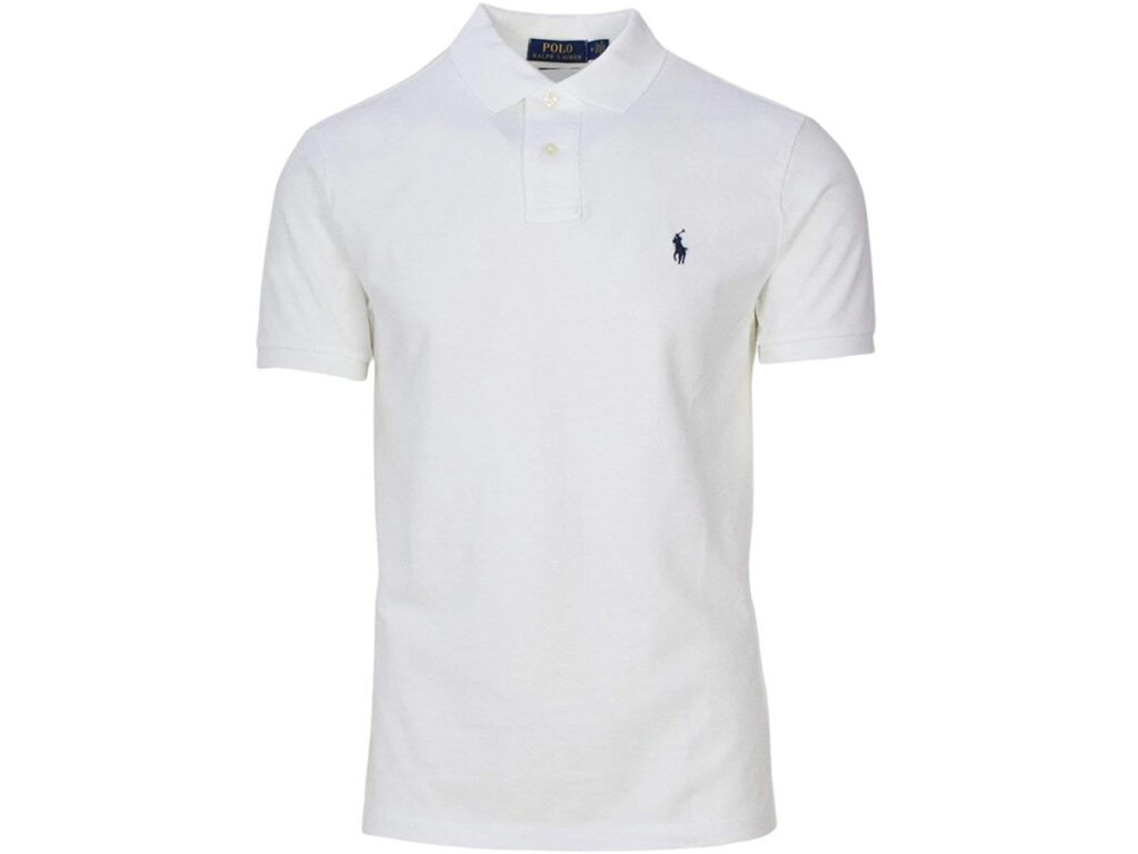 A white Polo t-shirt.